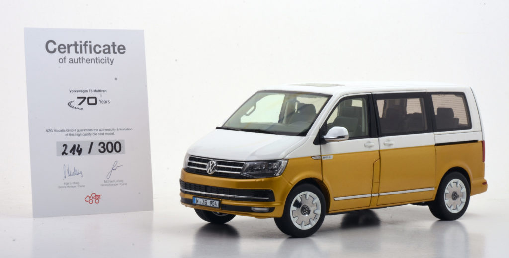 118 NZG Volkswagen T6 Multivan cetrificaat