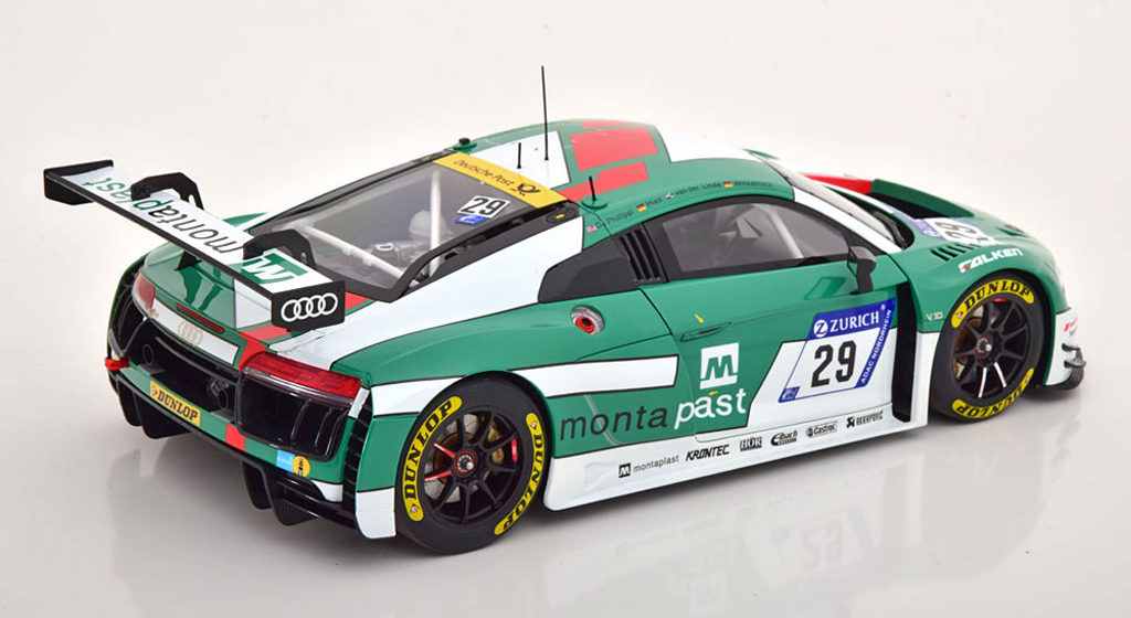118 AutoArt - Audi R8 LMS winnaar 24h Nürburgring (2017) achter