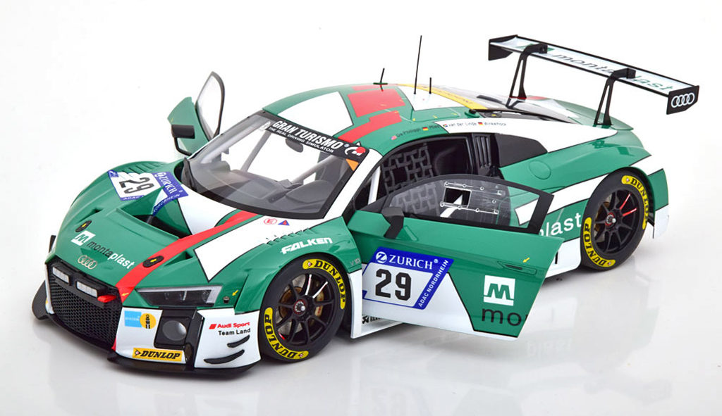 118 AutoArt - Audi R8 LMS winnaar 24h Nürburgring (2017) open