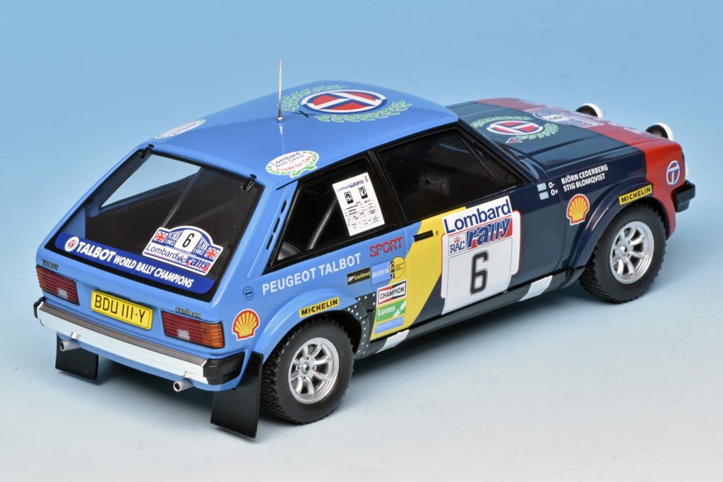 118 Ixo Talbot Sunbeam Lotus RAC rally (1982) Blomquist+Cederberg achter hoog