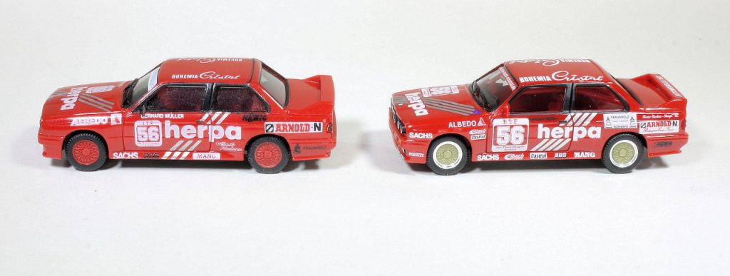 187 Herpa BMW M3 E30 Tauber Autosport opzij