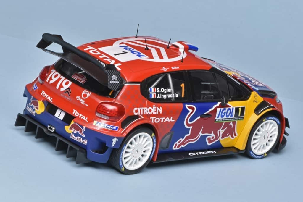 118 Norev Citroën C3 WRC Tour de Corse (2019) Ogier-Ingrassia achter