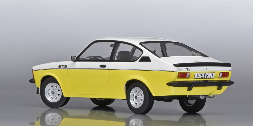 118 Norev Opel Kadett C GT_E coupé (1977) wit geel achter