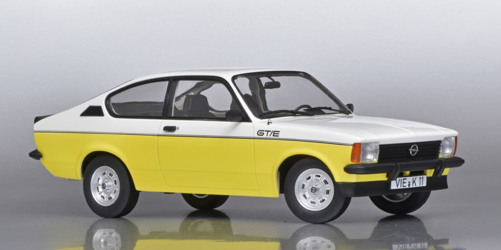 118 Norev Opel Kadett C GT_E coupé (1977) wit geel
