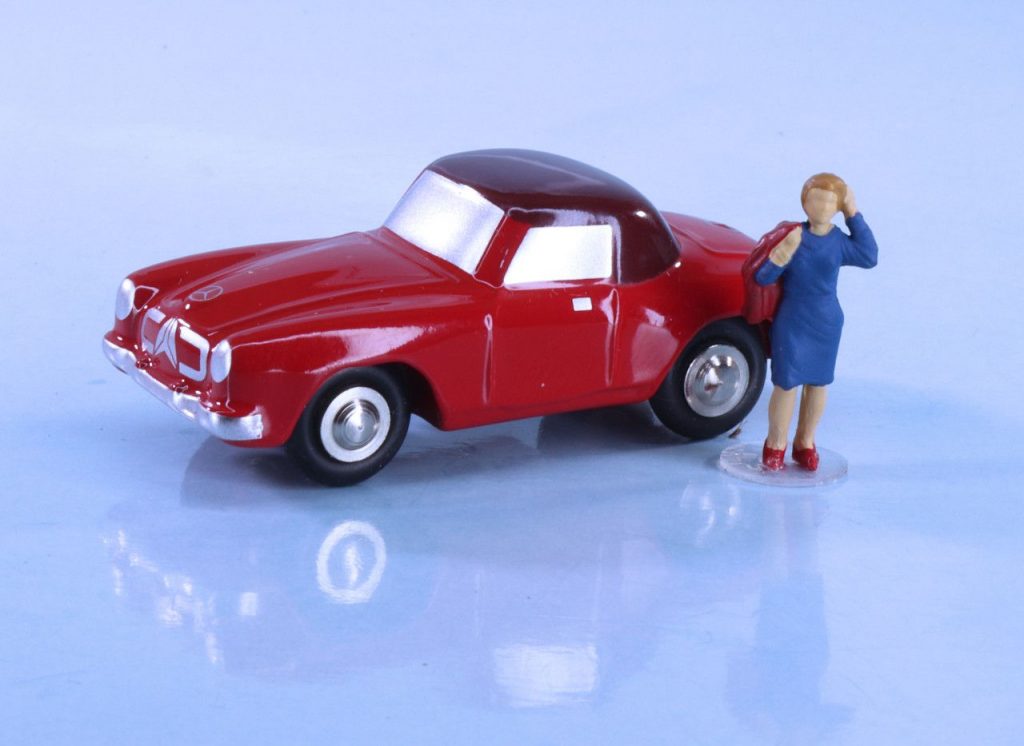 187 Schuco Piccolo Mercedes-Benz 190SL met Noch-figuurtje