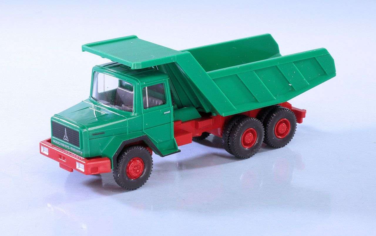 187 Wiking Set Magirus Deutz Eckhauber Gen3 kipper groen 187 Wiking Set Magirus Deutz Eckhauber Gen3 kipper groen