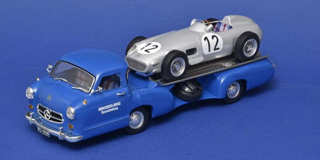 18Werk83 MB racetransporter Das Blaue Wunder MB W196 1 18Werk83 MB racetransporter Das Blaue Wunder MB W196 1