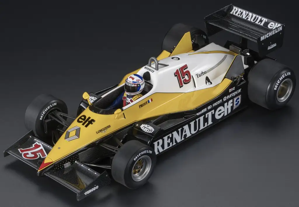 18GPreplicas Renault RE40 1983 Prost winnaar GP Fra 1